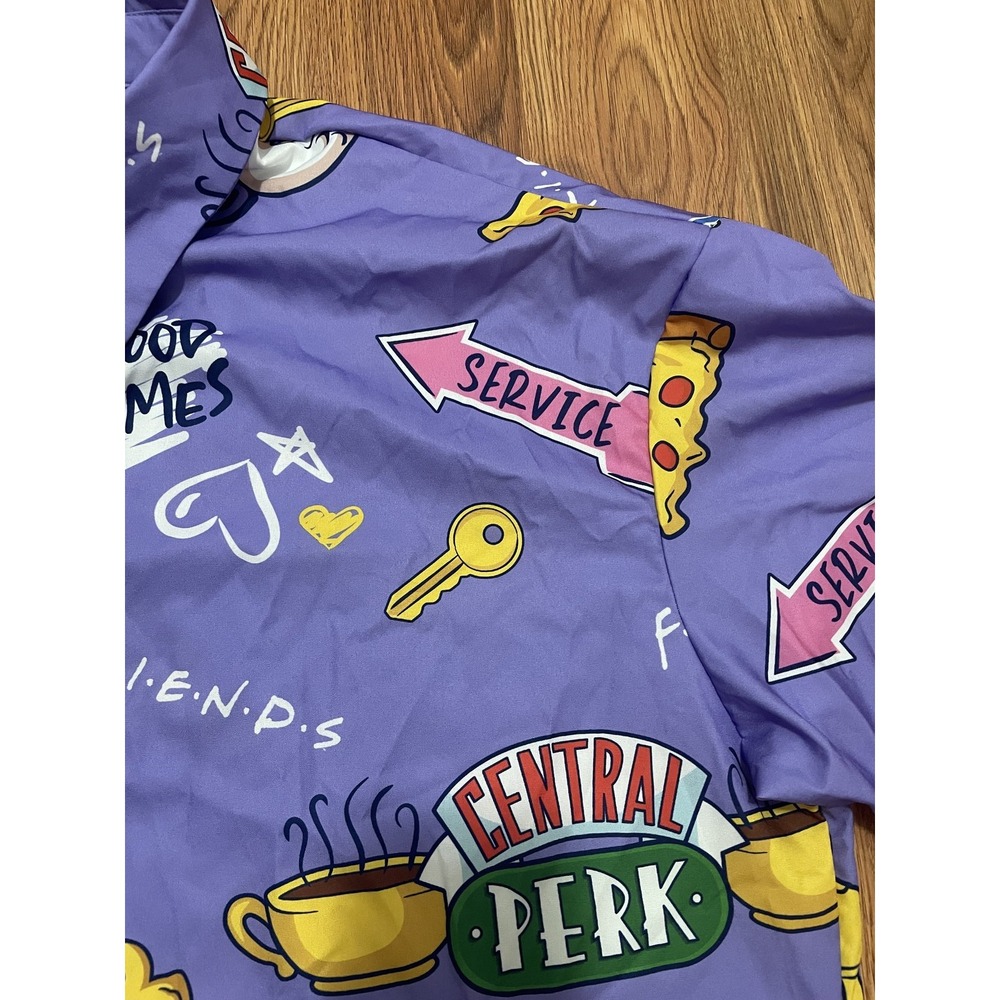 Friends Button-Up Mens Extra Large Allover Print Central Perk - Picture 4 of 10